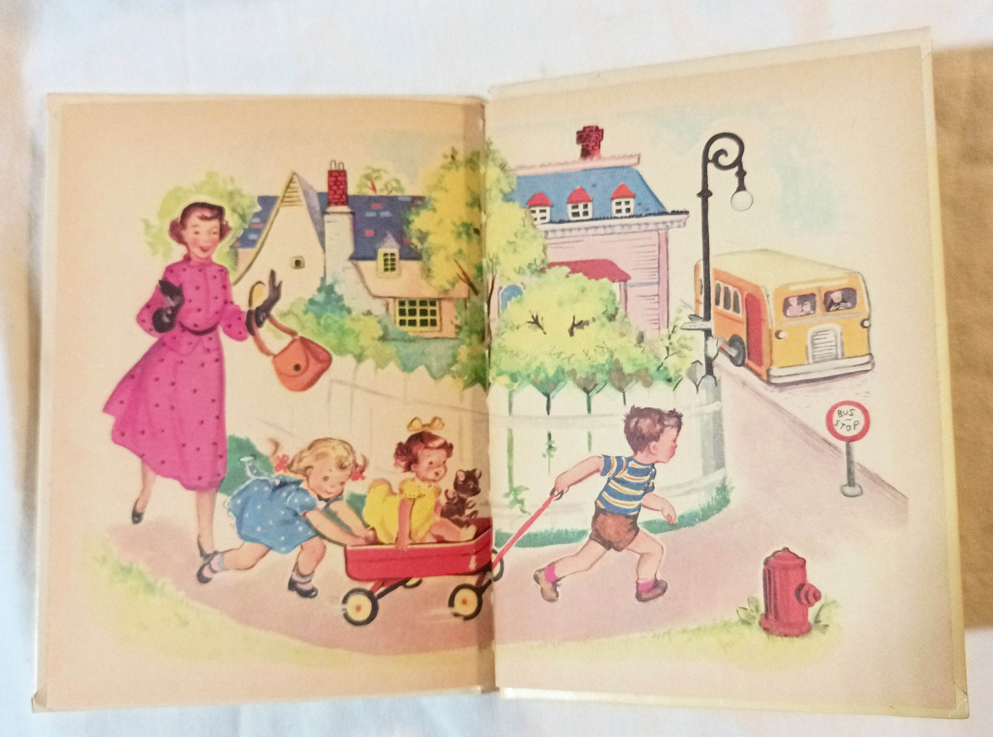 The Little Red Wagon Hazel Cederborg Rand McNally Junior Elf Book 1949 - TulipStuff