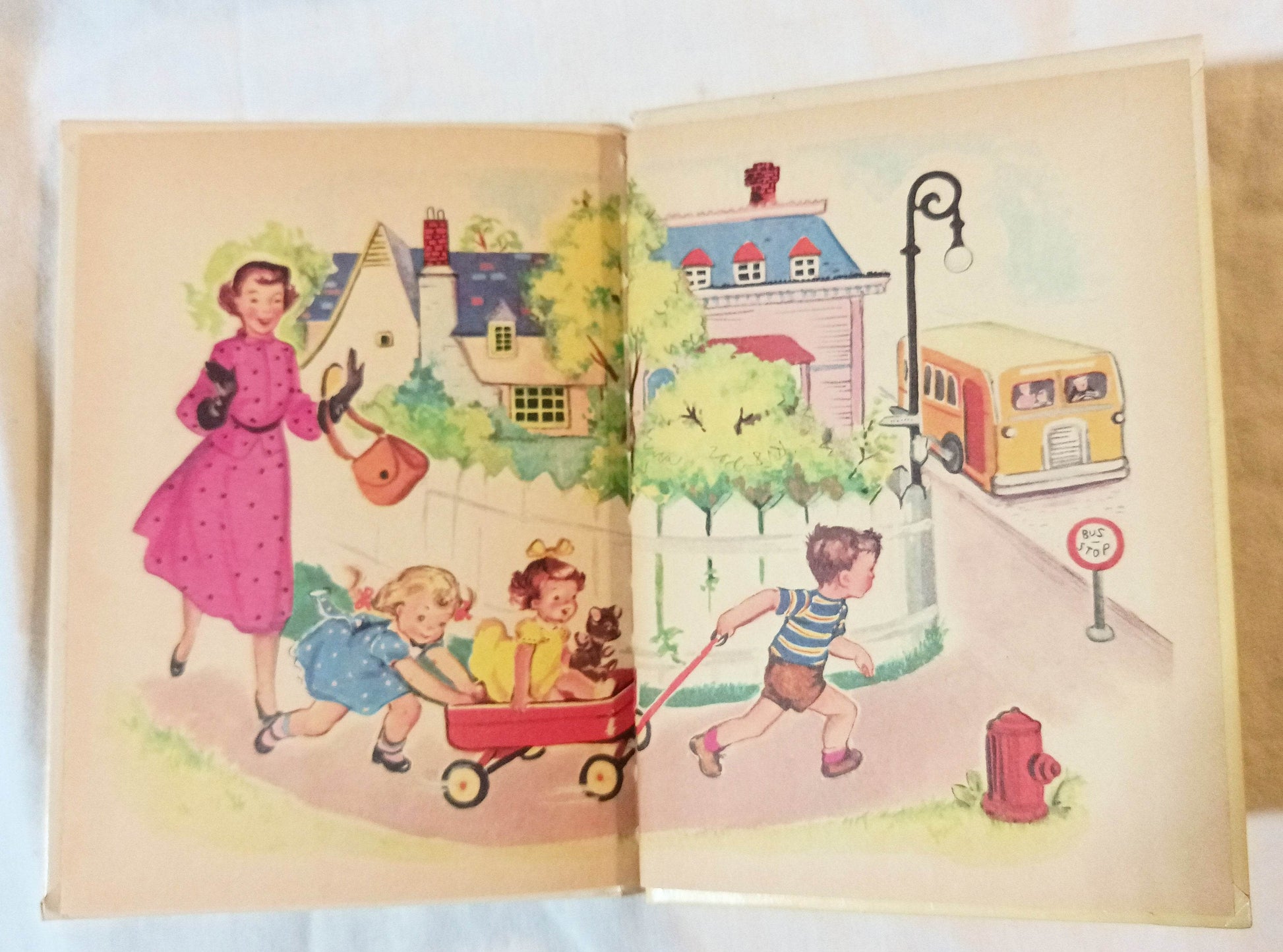 The Little Red Wagon Hazel Cederborg Rand McNally Junior Elf Book 1949 - TulipStuff