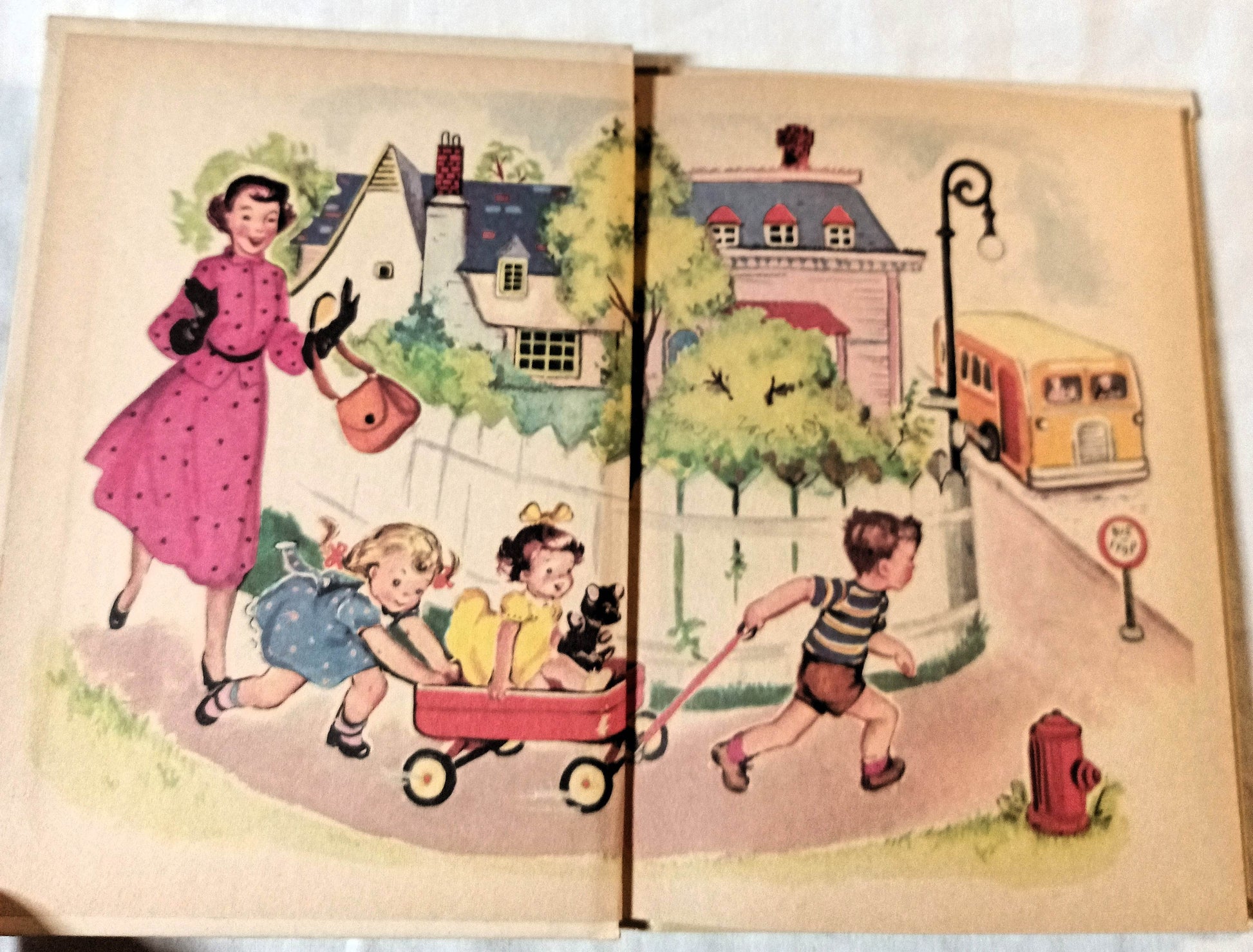 The Little Red Wagon Hazel Cederborg Rand McNally Junior Elf Book 1949 - TulipStuff