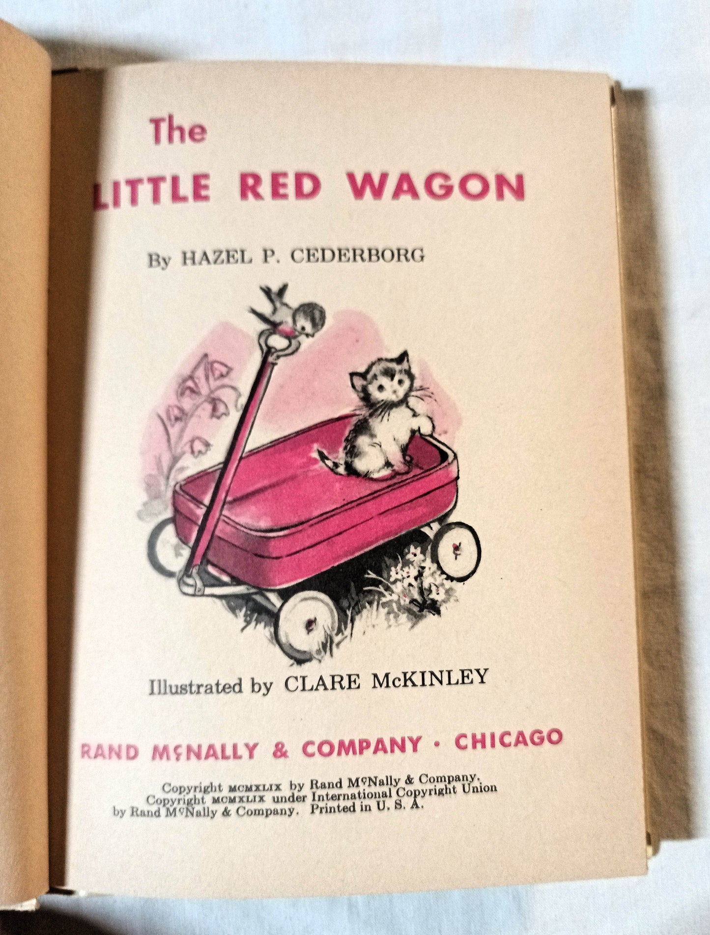 The Little Red Wagon Hazel Cederborg Rand McNally Junior Elf Book 1949 - TulipStuff