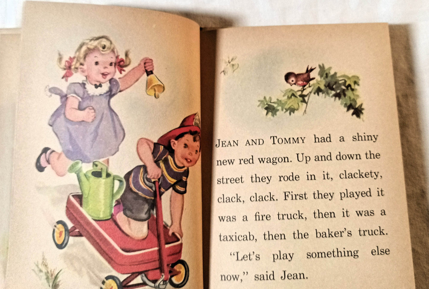 The Little Red Wagon Hazel Cederborg Rand McNally Junior Elf Book 1949 - TulipStuff