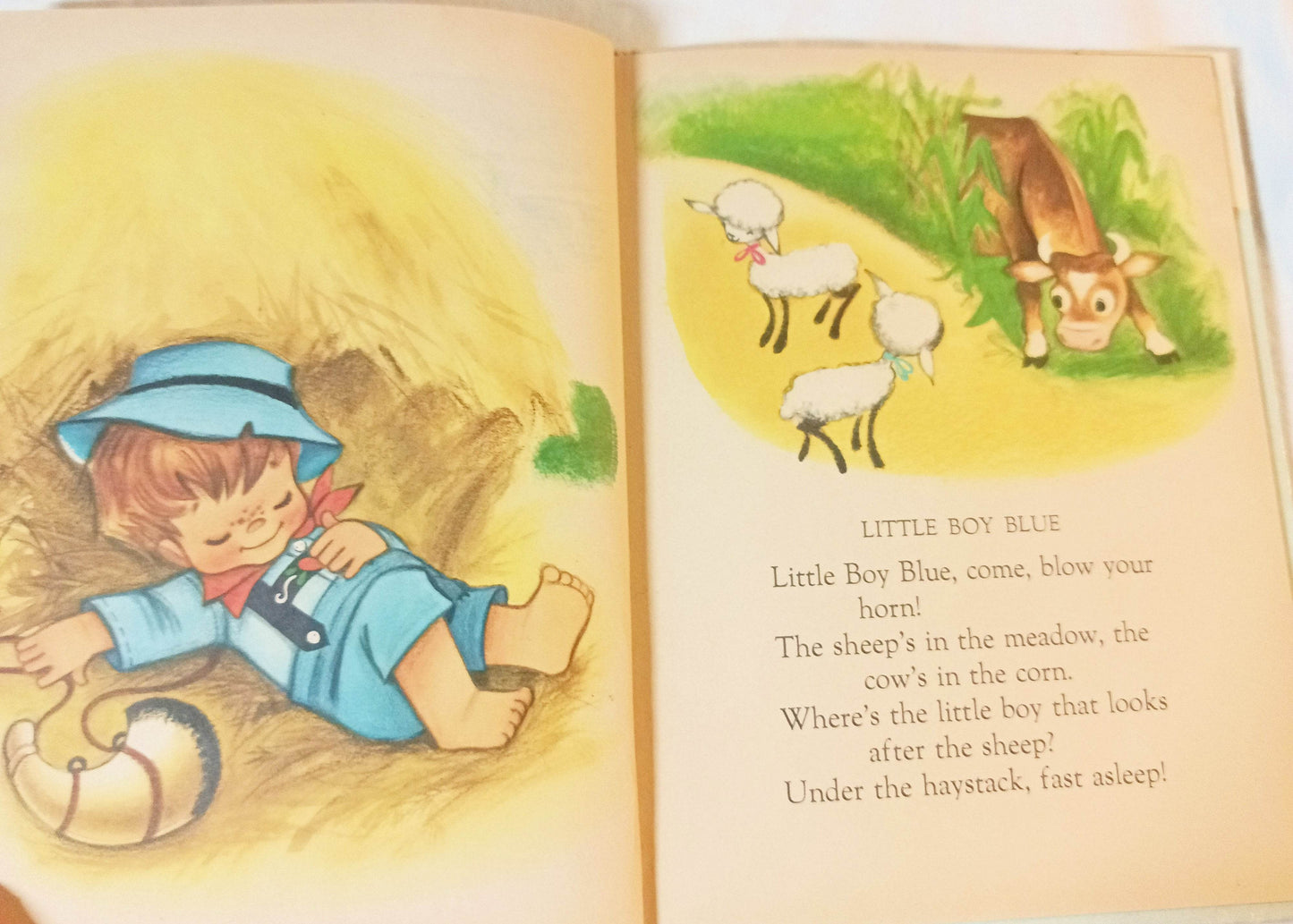 Little Boy Blue Nursery Rhymes Rand McNally Elf Book Hardcover 1956 - TulipStuff