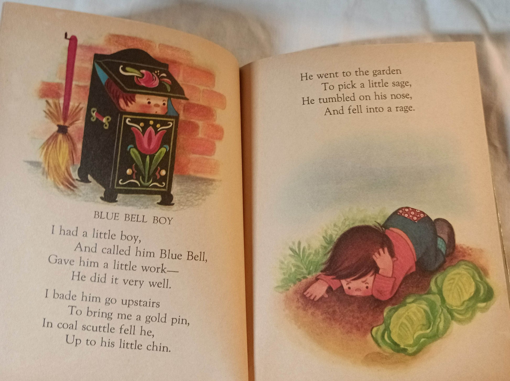 Little Boy Blue Nursery Rhymes Rand McNally Elf Book Hardcover 1956 - TulipStuff