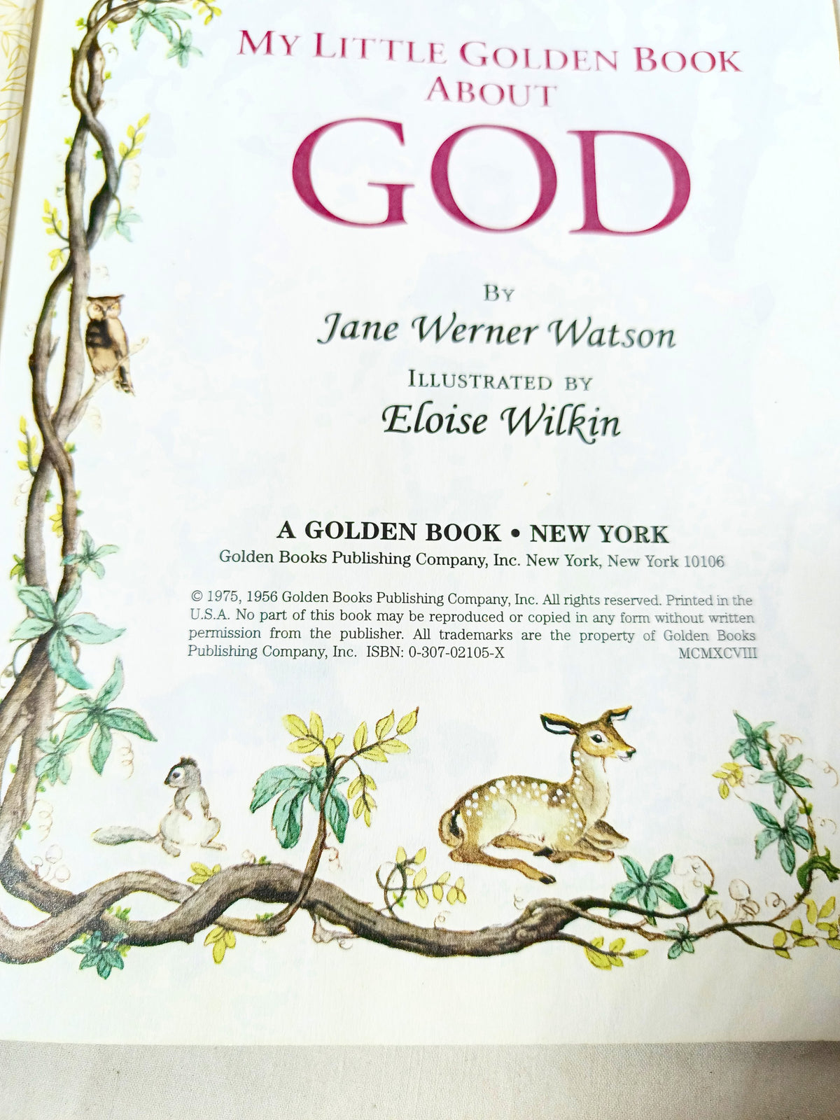 My Little Golden Book About God Jane Werner Watson Eloise Wilkin 1998 - TulipStuff