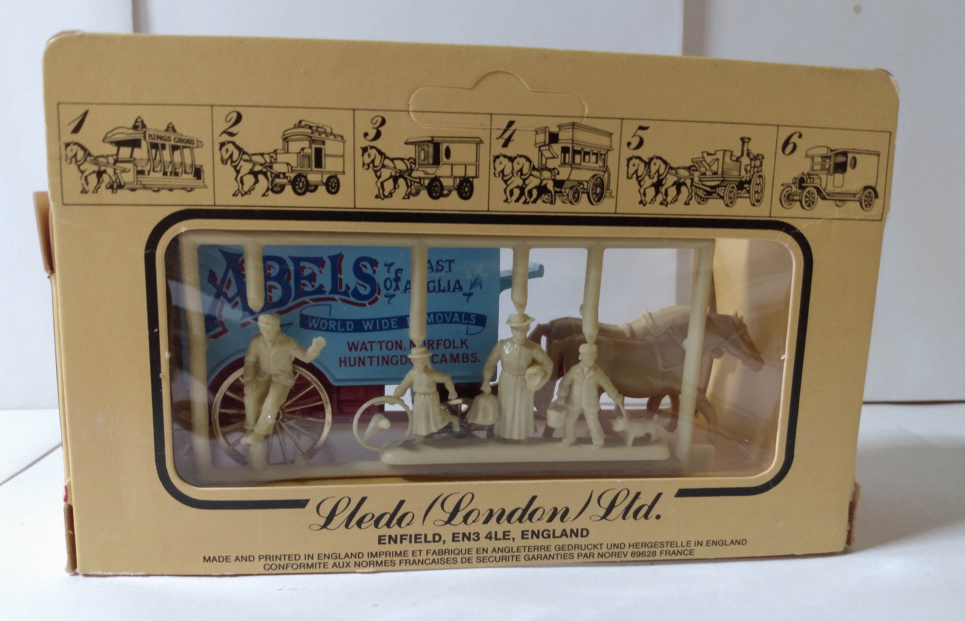 Lledo Days Gone DG11 Horse Drawn Van Abels East Anglia England 1985 - TulipStuff