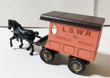 Load image into Gallery viewer, Lledo Days Gone DG3 Horse Drawn Delivery Van LSWR Parcels Ropley - TulipStuff
