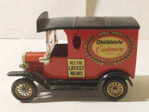 Lledo DG6 Evening Chronicle Centenary 1920 Ford Model T Van England - TulipStuff