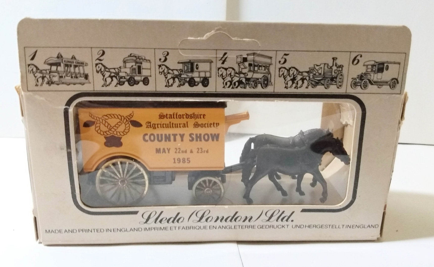 Lledo Days Gone DG11 Horse Drawn Van Staffordshire County Show 1985 - TulipStuff