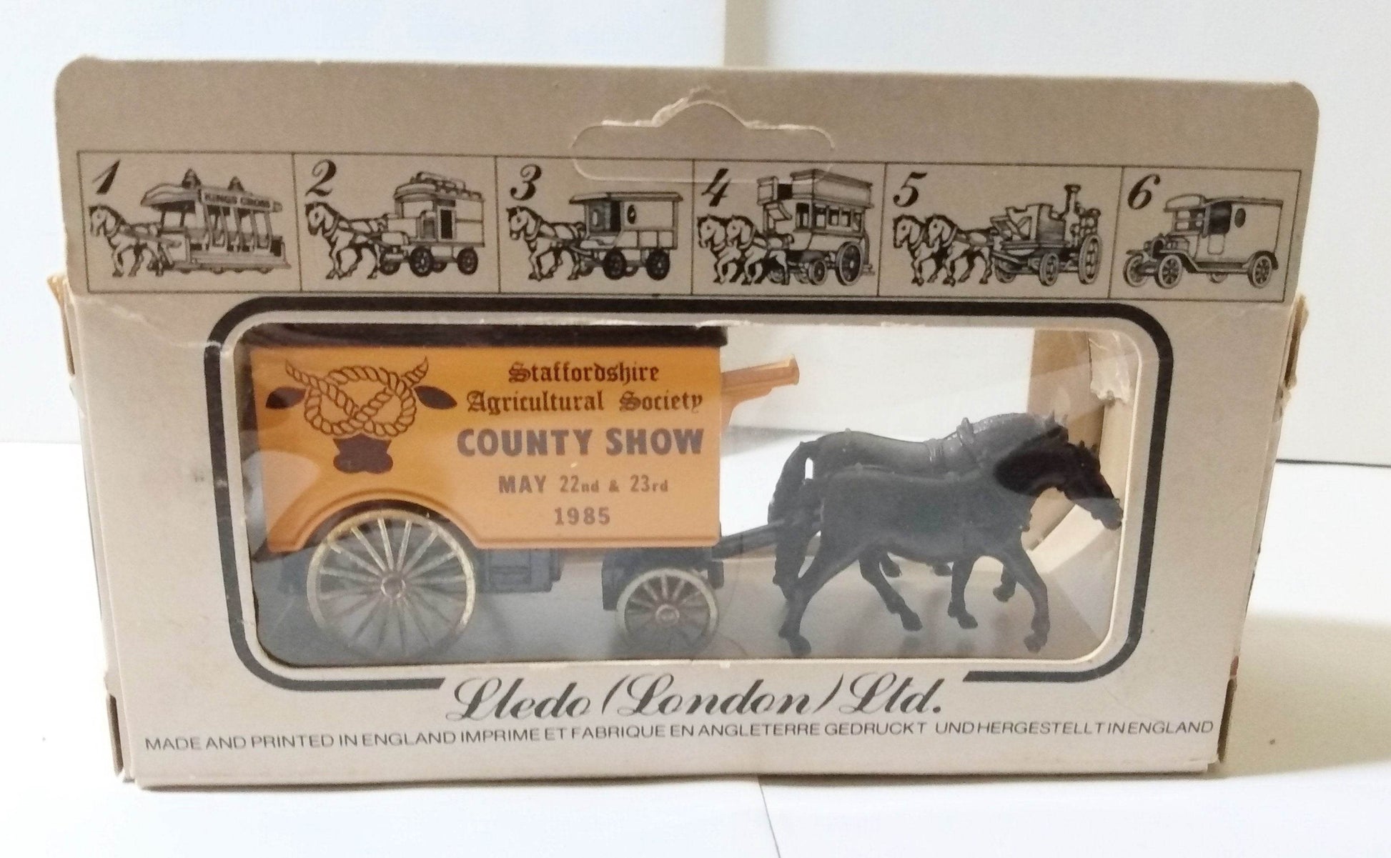Lledo Days Gone DG11 Horse Drawn Van Staffordshire County Show 1985 - TulipStuff