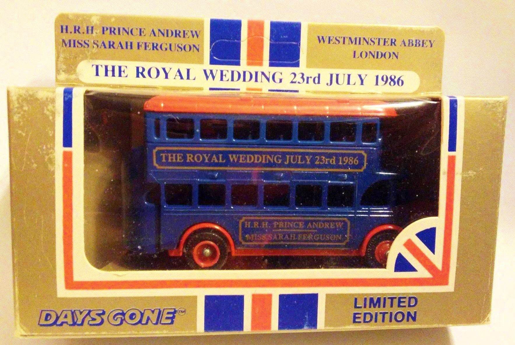 Lledo Days Gone ltd ed Royal Wedding 1986 Doubledecker Bus Prince Andrew Sarah Ferguson - TulipStuff