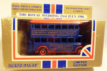 Load image into Gallery viewer, Lledo Days Gone ltd ed Royal Wedding 1986 Doubledecker Bus Prince Andrew Sarah Ferguson
