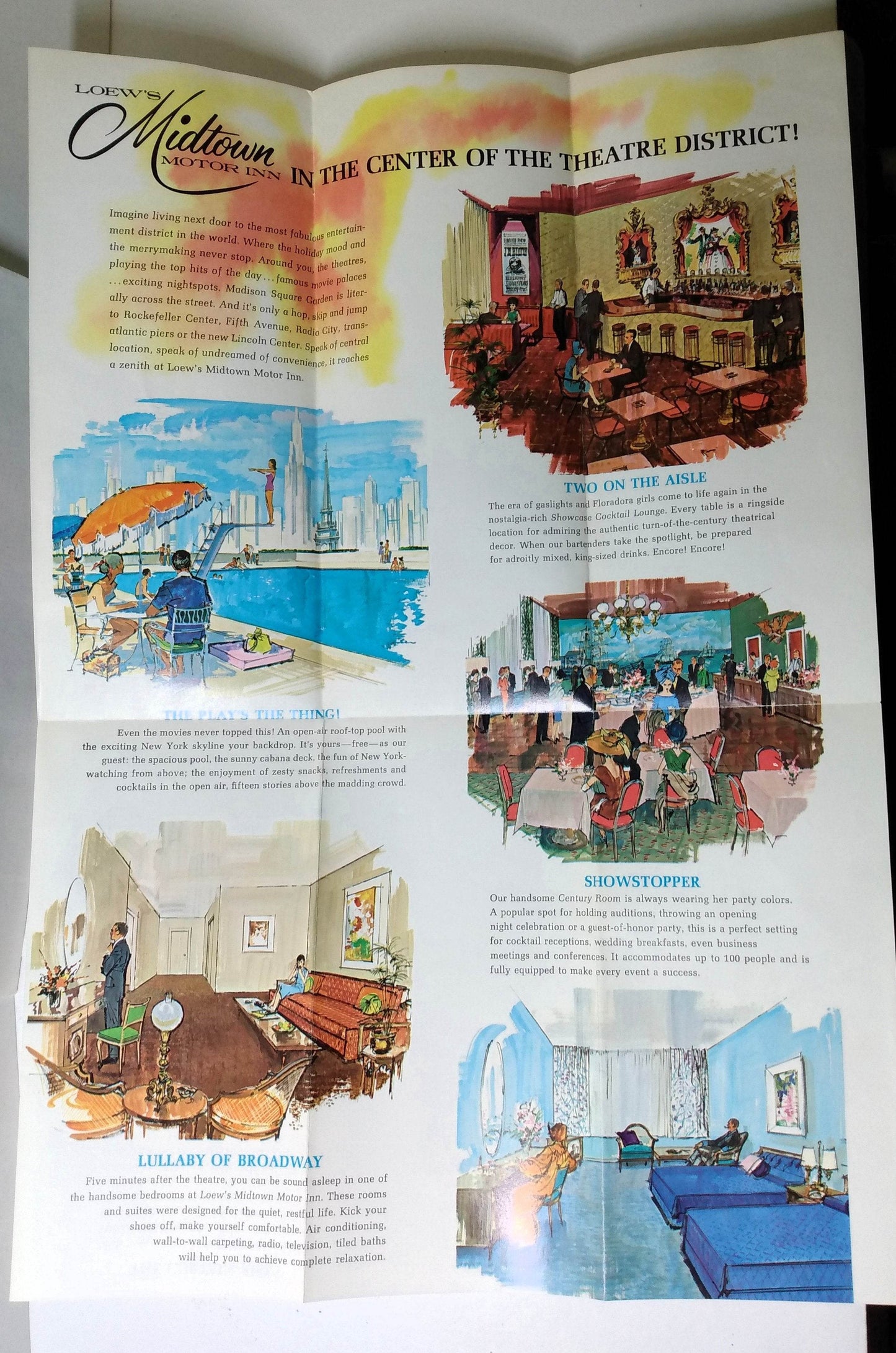 New York City Loew's Midtown Motor Inn 8th Ave 48th-49th 1964 Brochure - TulipStuff