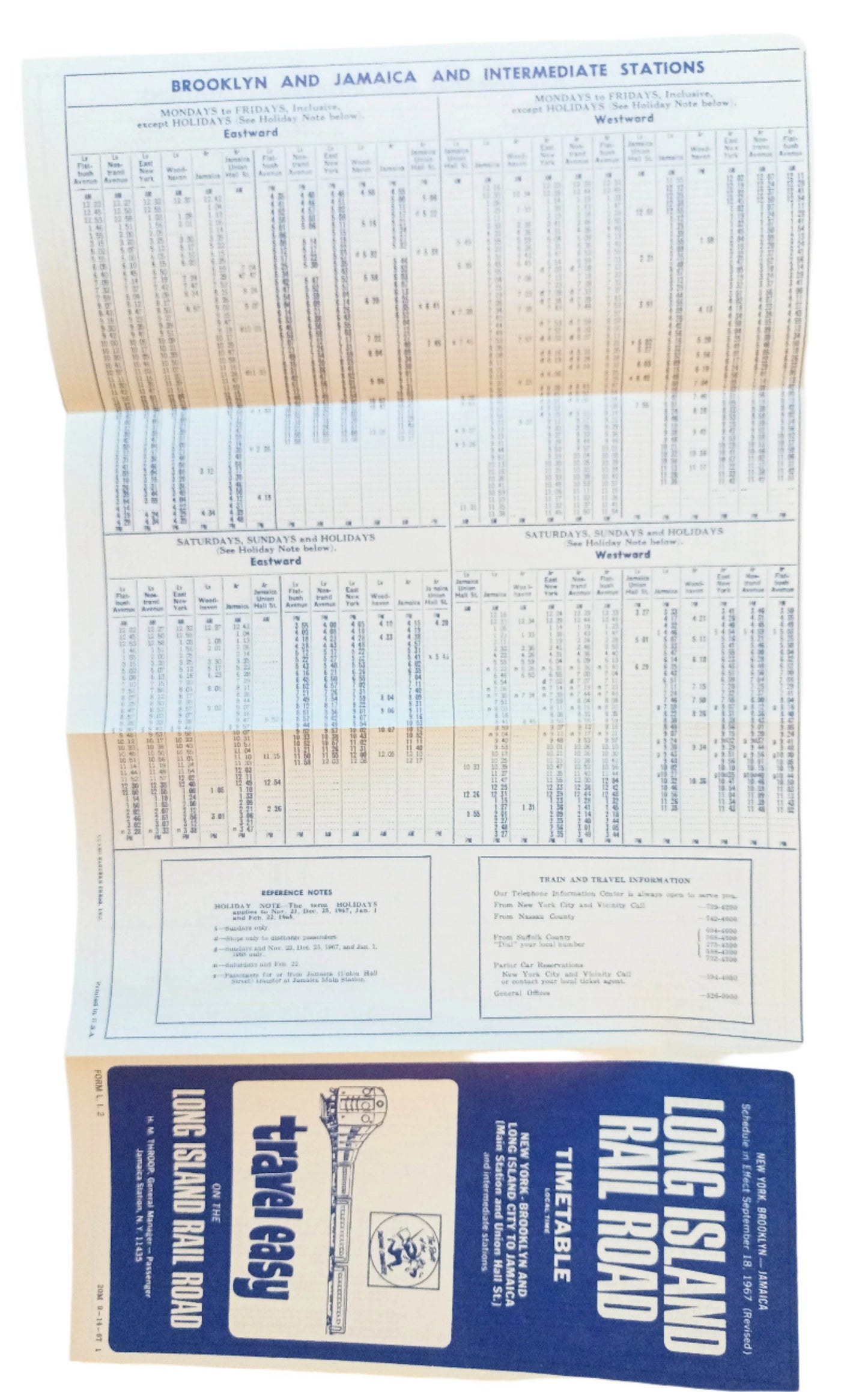 Long Island Railroad Brooklyn Long Island City Jamaica Timetable 1967 - TulipStuff