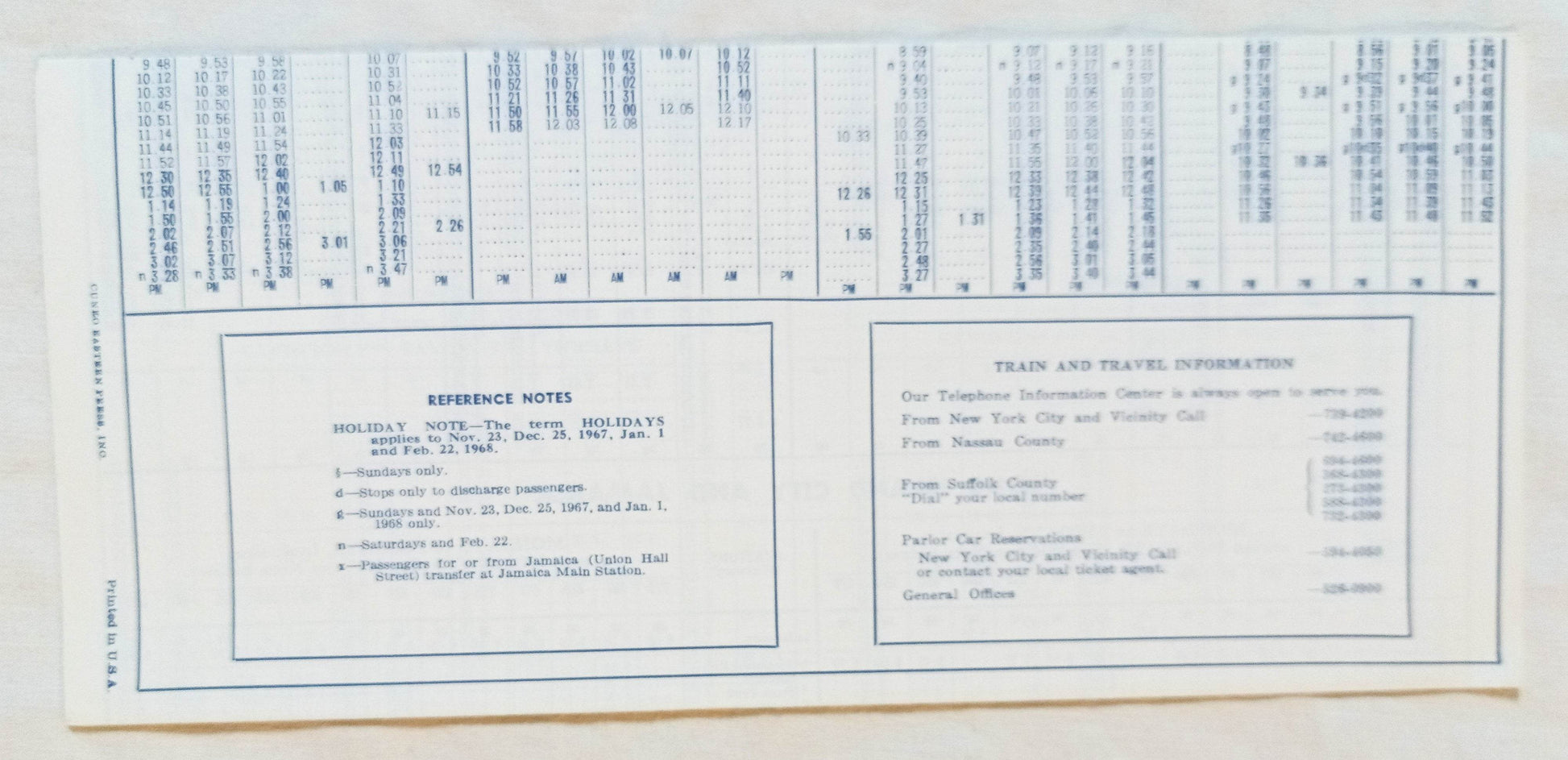 Long Island Railroad Brooklyn Long Island City Jamaica Timetable 1967 - TulipStuff