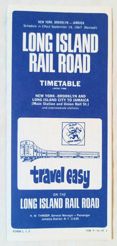 Long Island Railroad Brooklyn Long Island City Jamaica Timetable 1967 - TulipStuff