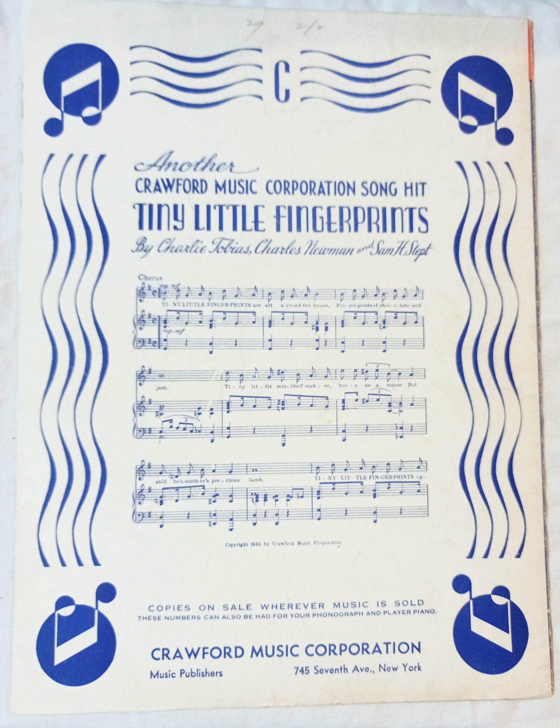 Lookie Lookie Lookie Here Comes Cookie Love In Bloom Sheet Music 1935 - TulipStuff