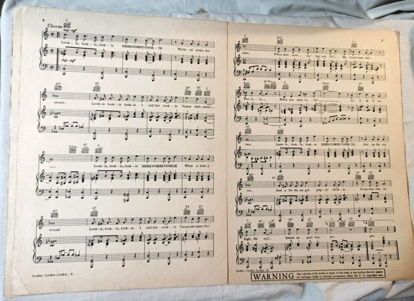 Lookie Lookie Lookie Here Comes Cookie Love In Bloom Sheet Music 1935 - TulipStuff