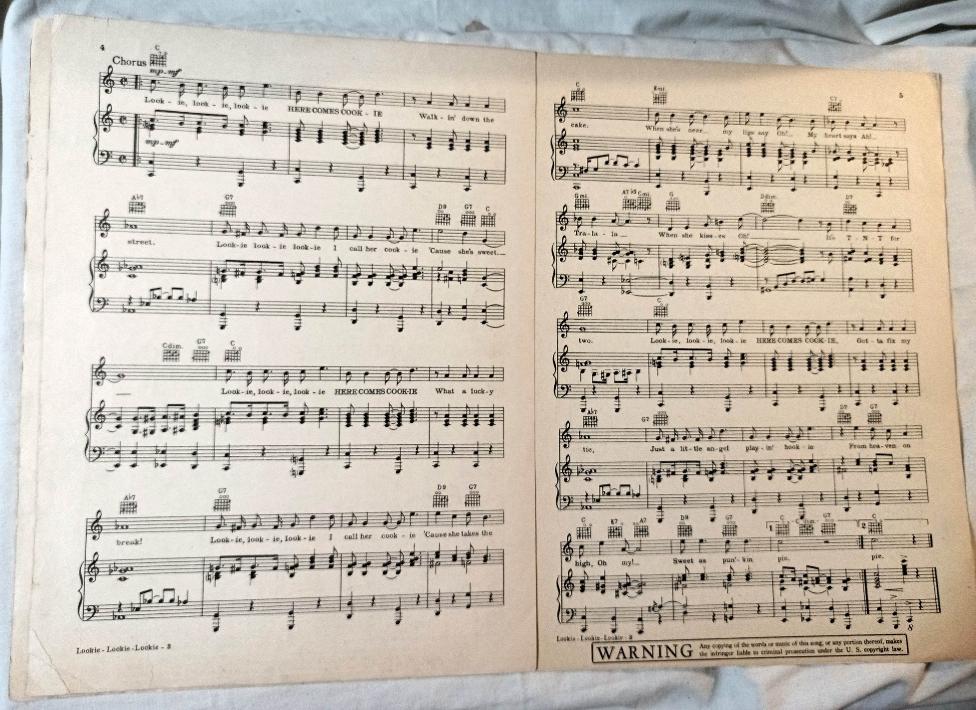 Lookie Lookie Lookie Here Comes Cookie Love In Bloom Sheet Music 1935 - TulipStuff