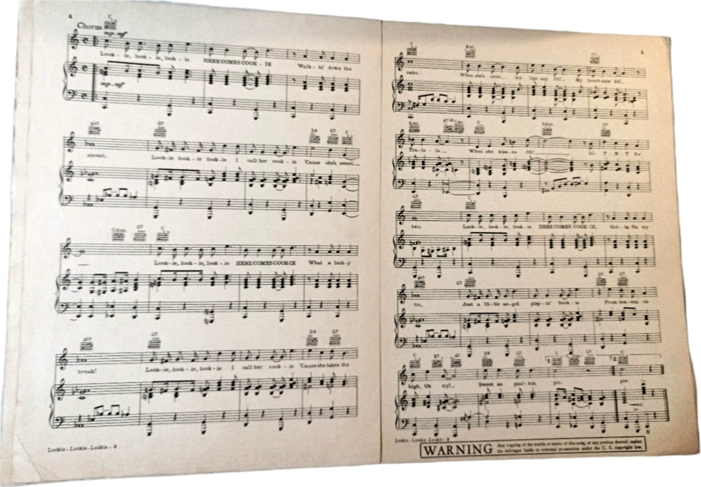 Lookie Lookie Lookie Here Comes Cookie Love In Bloom Sheet Music 1935 - TulipStuff