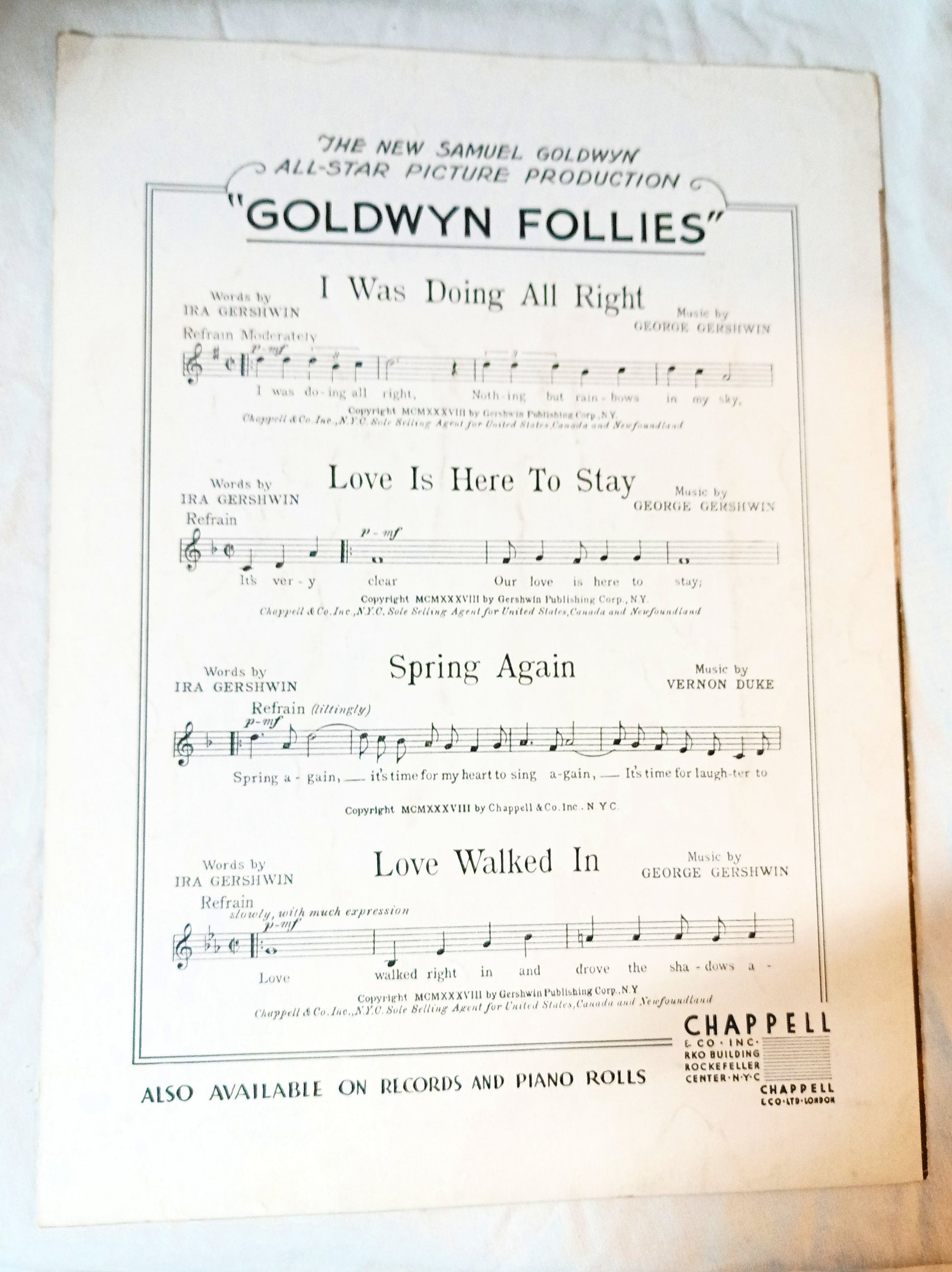 Love Walked In The Goldwyn Follies Sheet Music 1938 Charlie McCarthy - TulipStuff