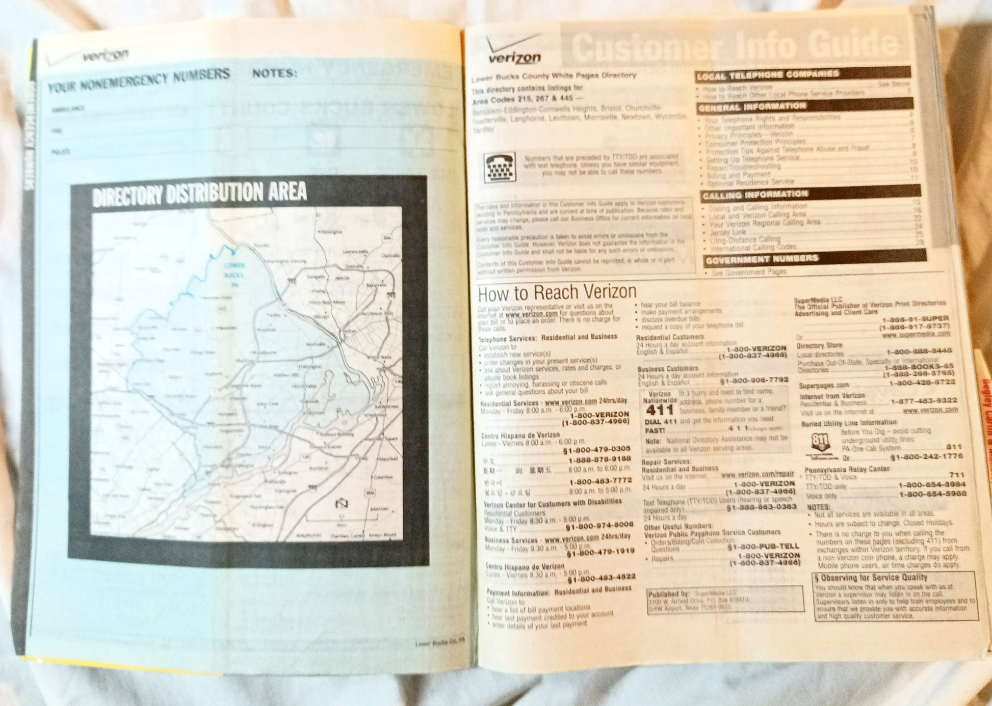 Lower Bucks County Verizon SuperPages Phone Book 2011-2012 - TulipStuff