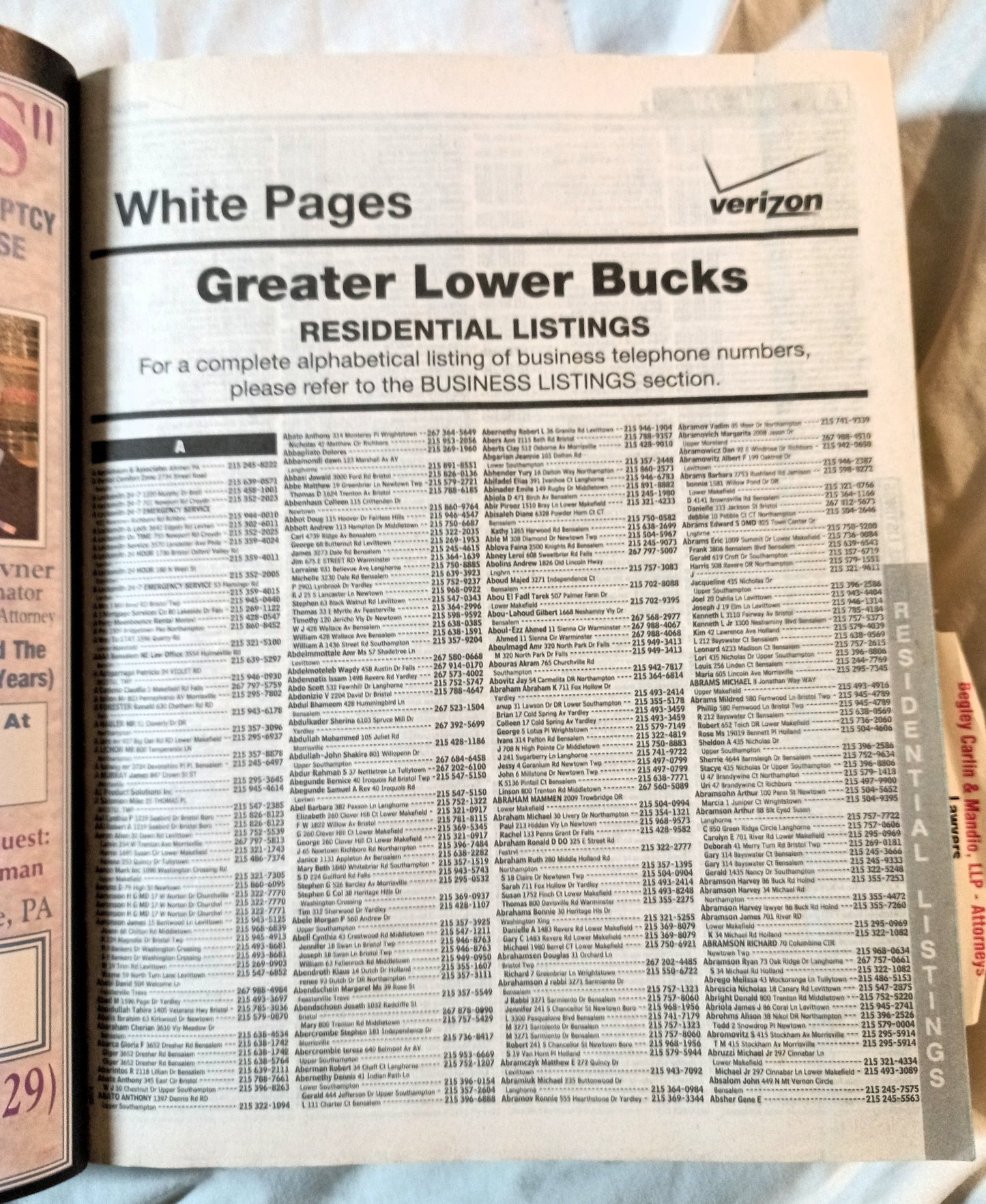 Lower Bucks County Verizon SuperPages Phone Book 2011-2012 - TulipStuff