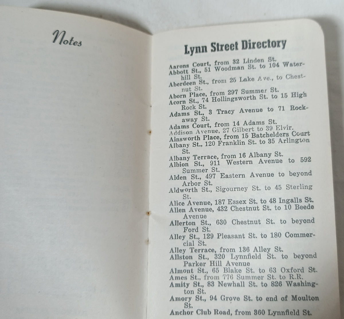 City Of Lynn MA Street Directory Fire Alarm Boxes List Of Mayors 1952 - TulipStuff