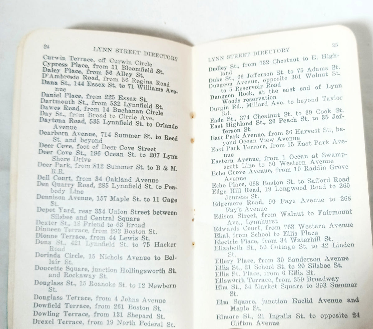 City Of Lynn MA Street Directory Fire Alarm Boxes List Of Mayors 1952 - TulipStuff