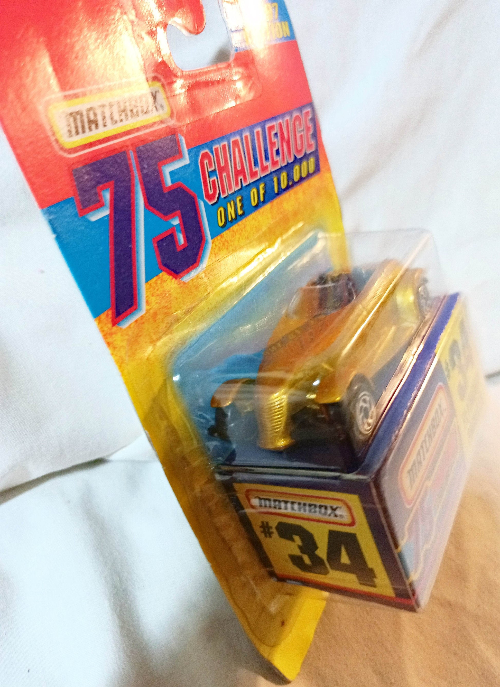 Matchbox 75 Challenge #34 Plymouth Prowler Gold Limited Edition 1997 - TulipStuff