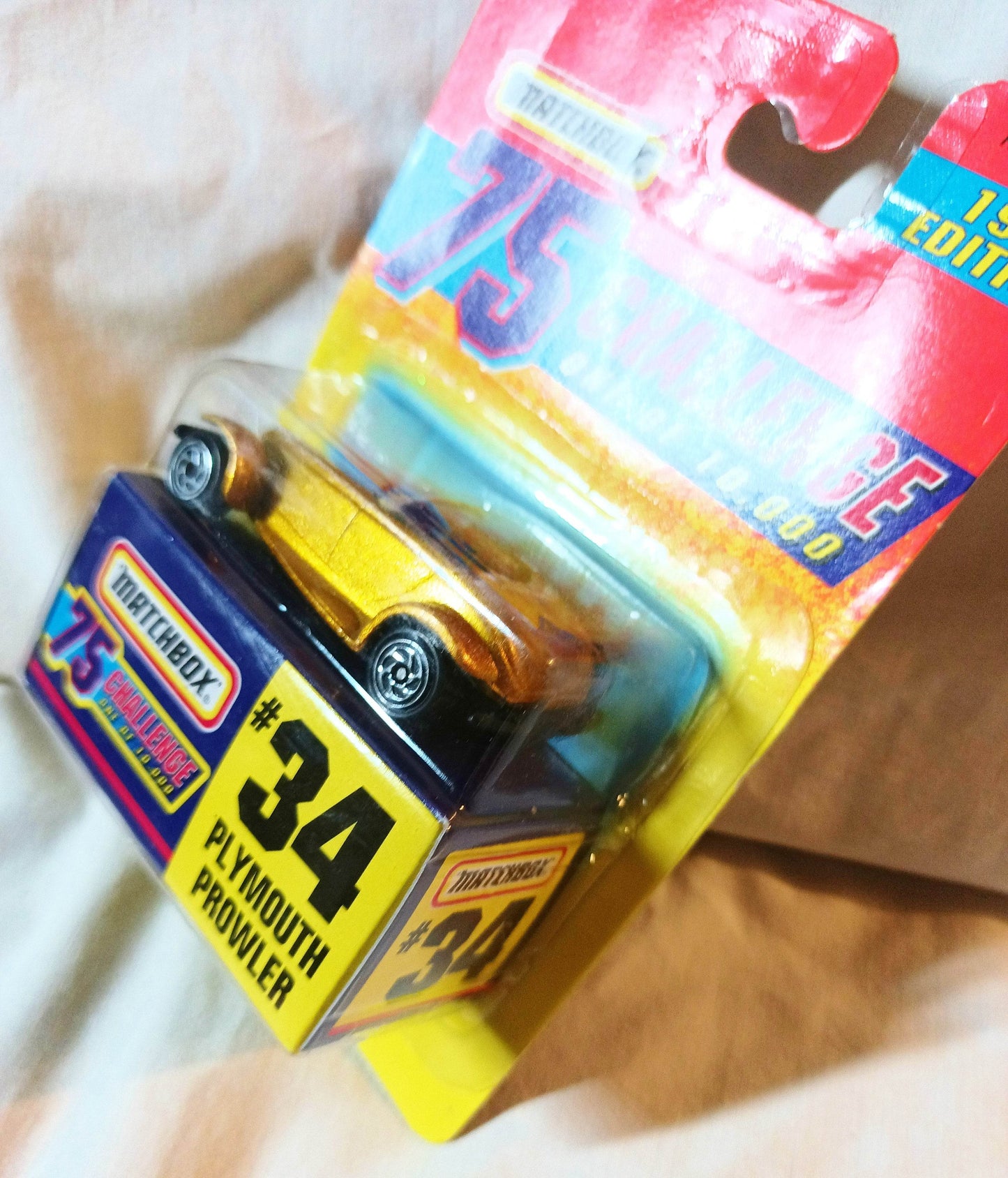 Matchbox 75 Challenge #34 Plymouth Prowler Gold Limited Edition 1997 - TulipStuff
