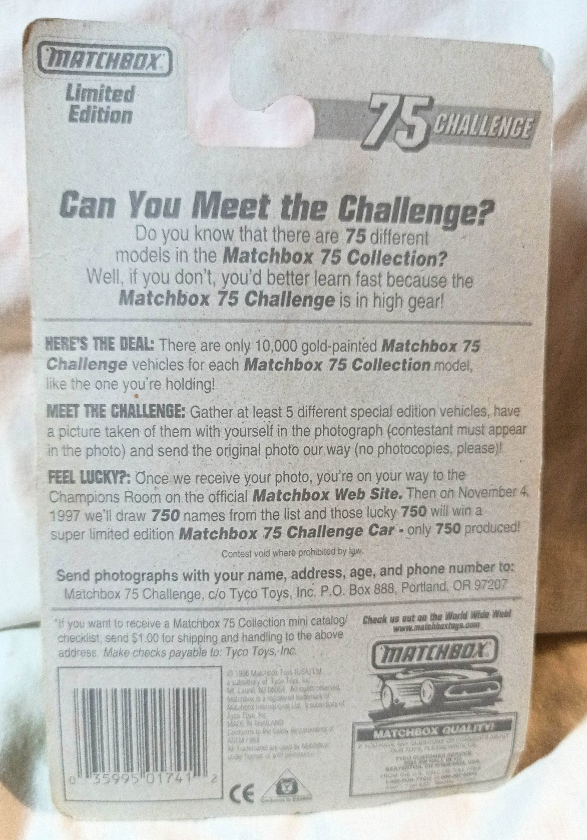 Matchbox 75 Challenge #34 Plymouth Prowler Gold Limited Edition 1997 - TulipStuff