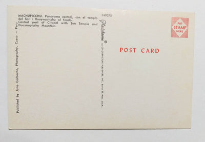 Machupicchu Citadel Sun Temple Huaynapicchu Mountain Peru 1960's - TulipStuff