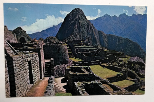 Machupicchu Citadel Sun Temple Huaynapicchu Mountain Peru 1960's - TulipStuff