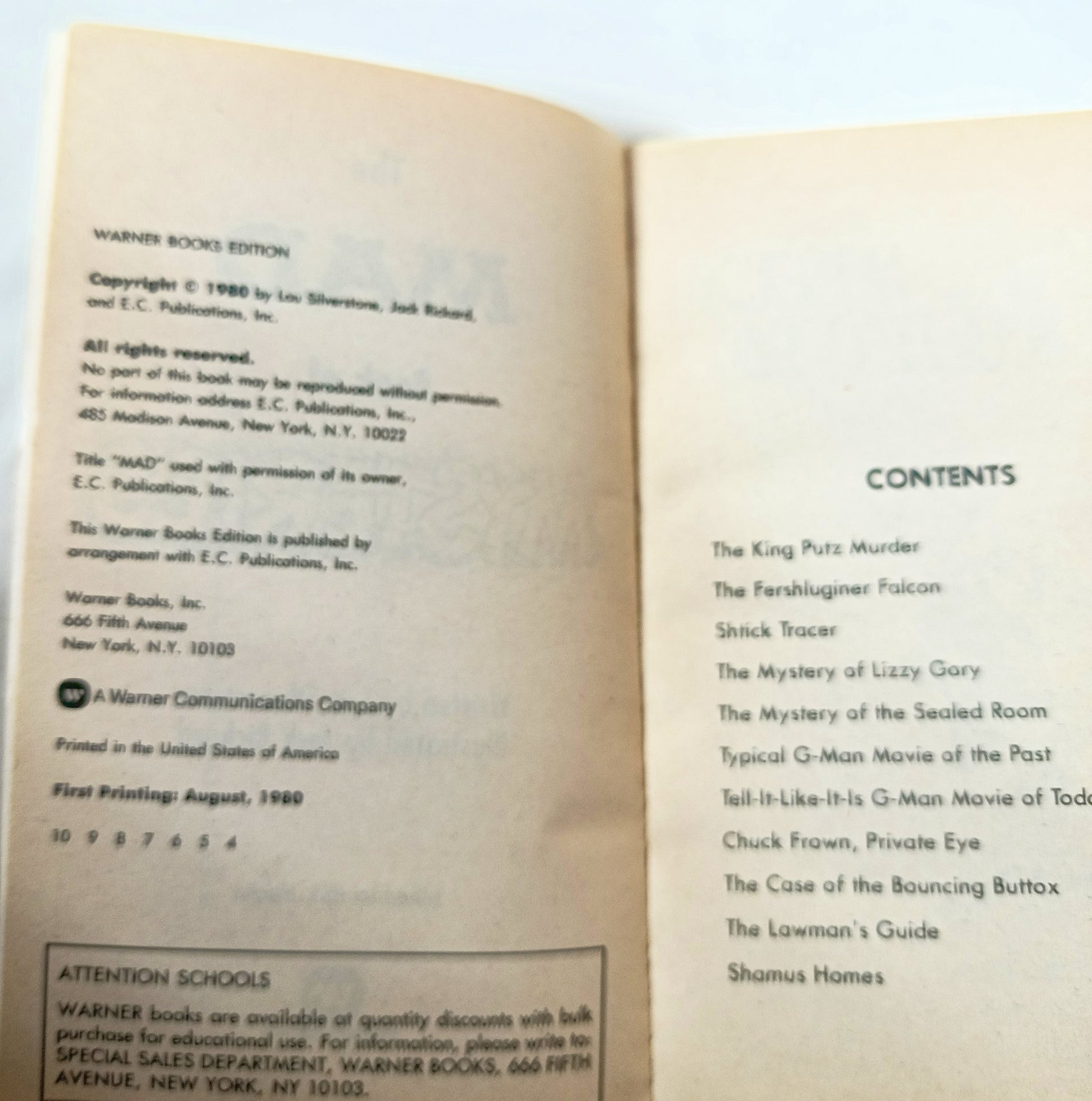 The Mad Book OF Mysteries Lou Silverstone Jack Rickard 1980 - TulipStuff