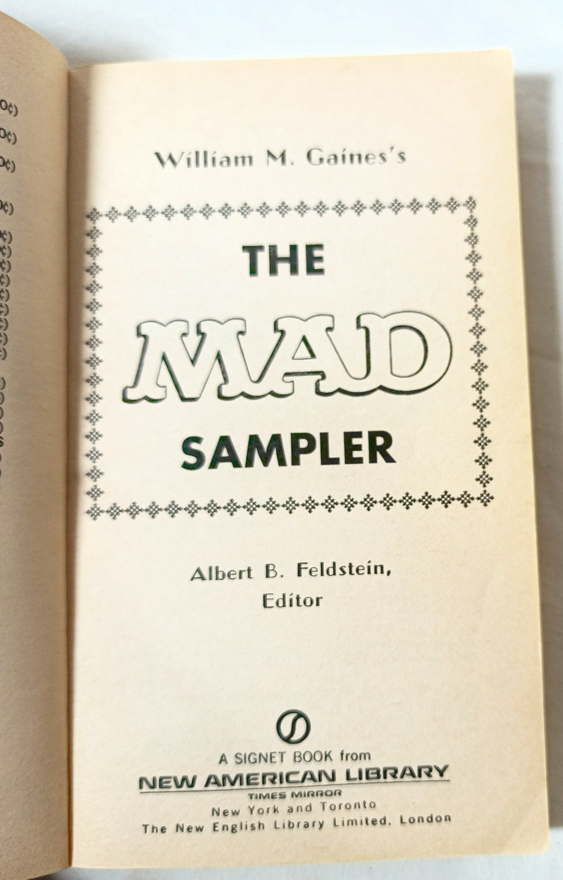 The Mad Sampler William M Gaines Signet P3495 Paperback 1965 - TulipStuff