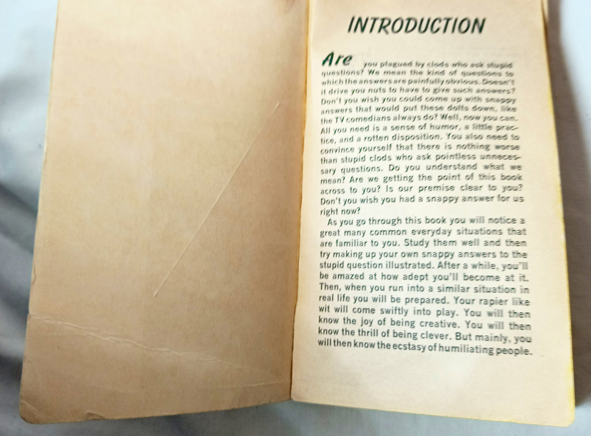 Mad's Al Jaffee Spews Out Snappy Answers to Stupid Questions 1968 1st - TulipStuff