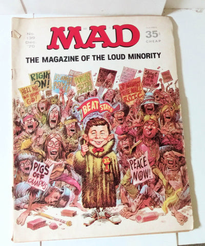 Mad Magazine 139 December 1970 Loud Minority Airplane Ironside Satire - TulipStuff