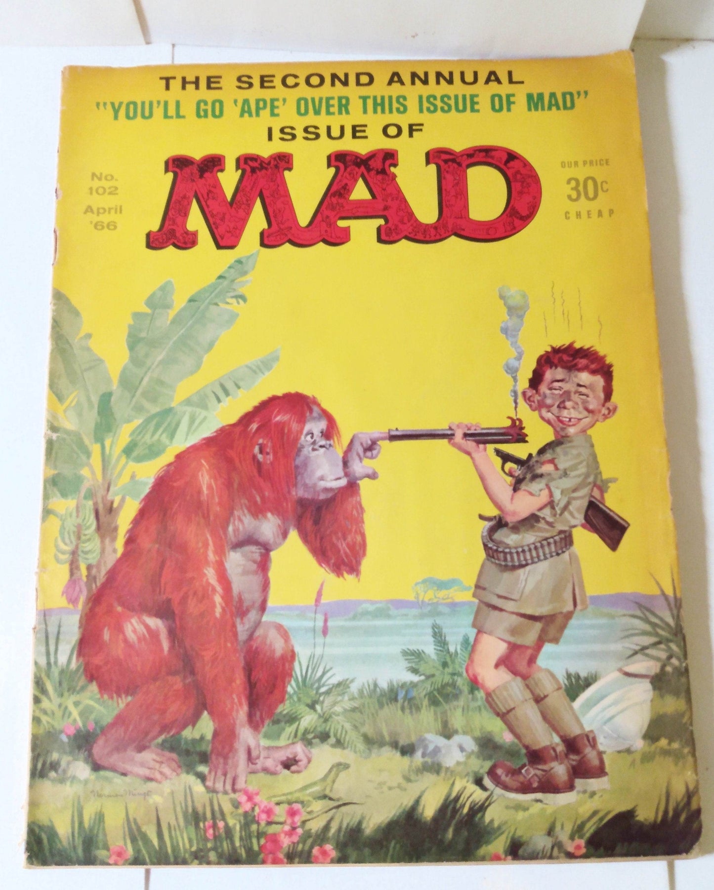 Mad Magazine 106 April 1966 Go Ape National Enquirer Wide World Sports - TulipStuff
