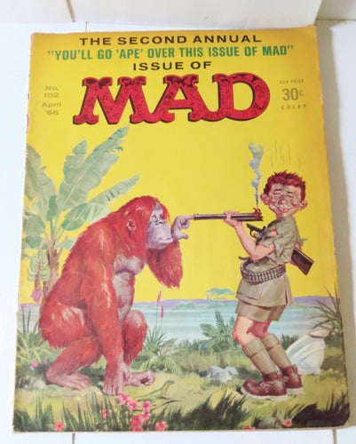 Mad Magazine 106 April 1966 Go Ape National Enquirer Wide World Sports - TulipStuff
