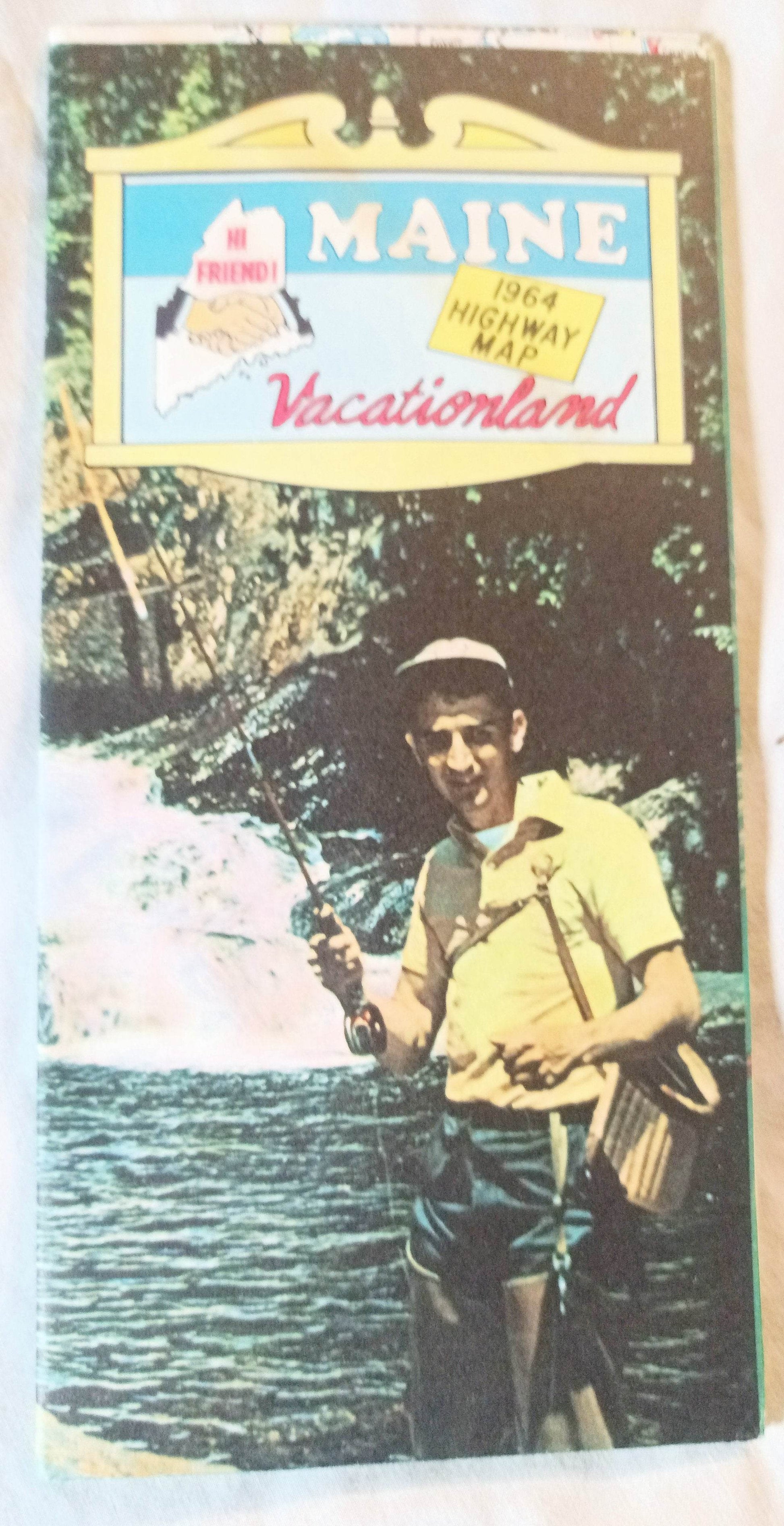 Maine Vacationland Official State Highway Map 1964 - TulipStuff