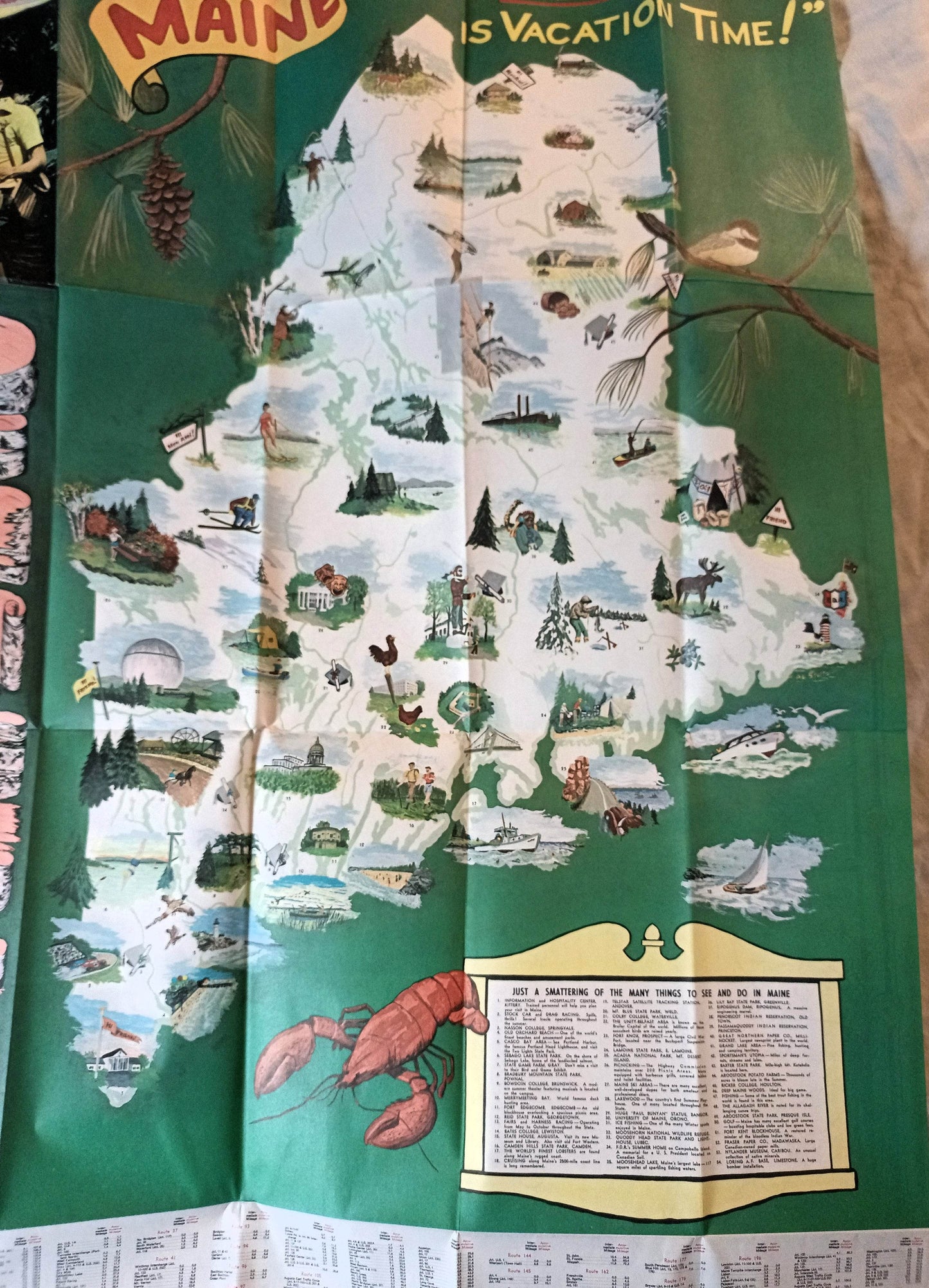 Maine Vacationland Official State Highway Map 1964 - TulipStuff