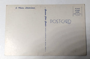 A Maine Lobsterman Seagulls 1960's Vintage Artistic Postcard - TulipStuff