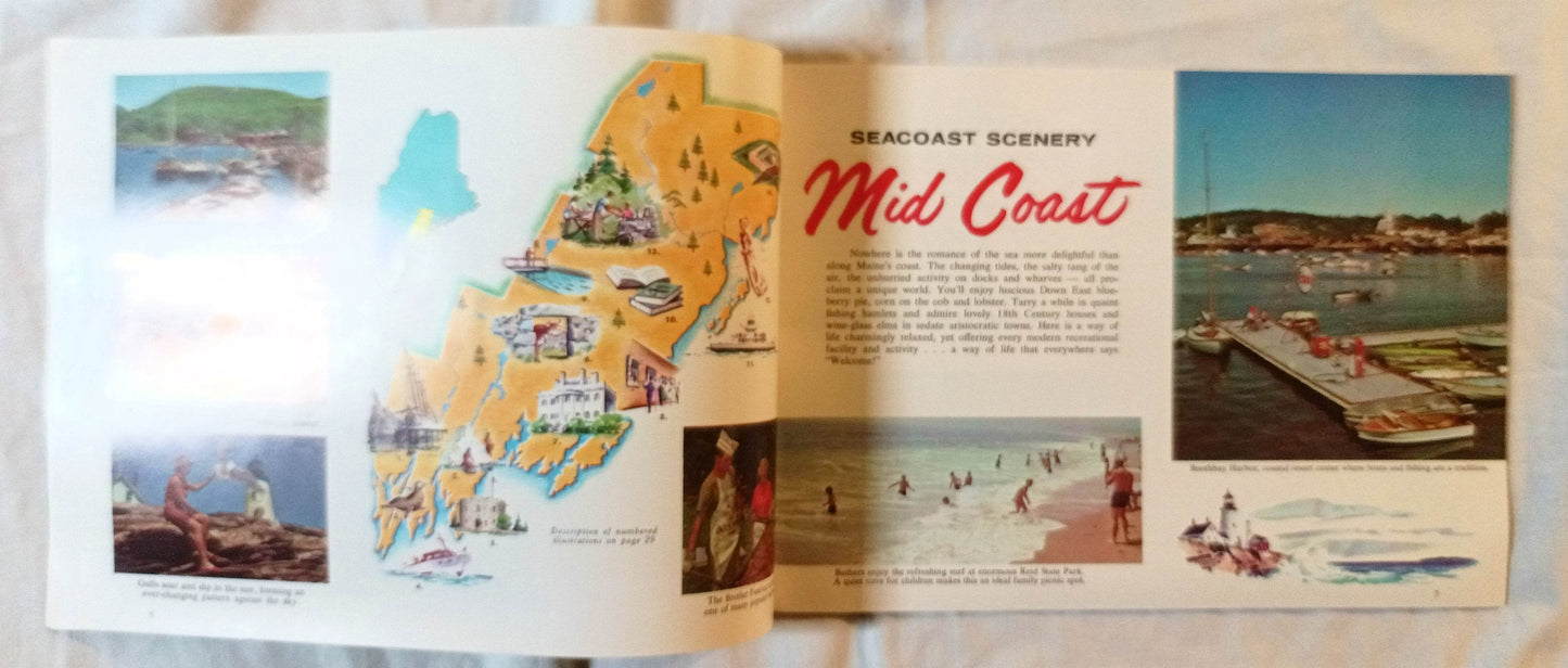 Maine The Year Round Vacationland Vacation Guide Booklet 1960's - TulipStuff