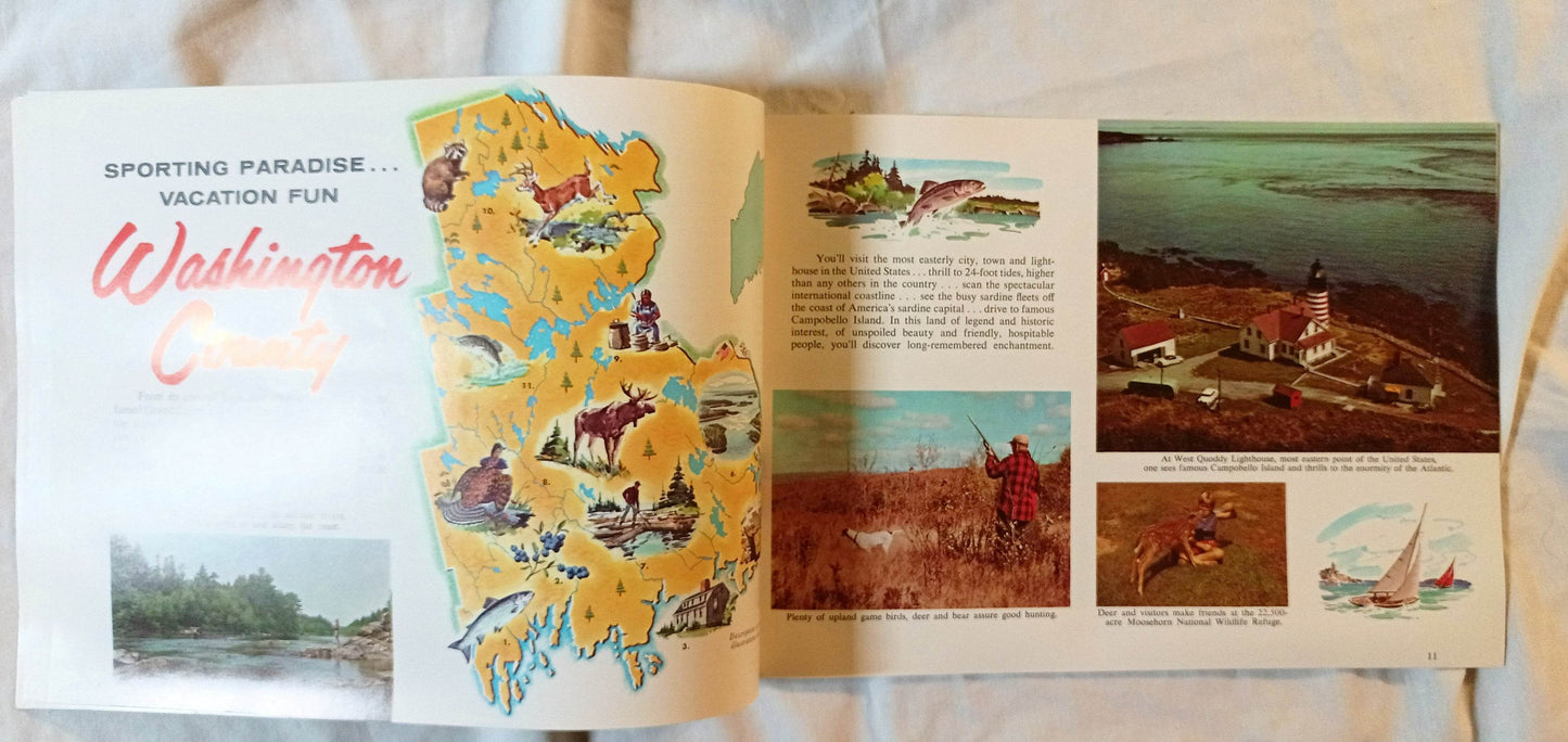 Maine The Year Round Vacationland Vacation Guide Booklet 1960's - TulipStuff
