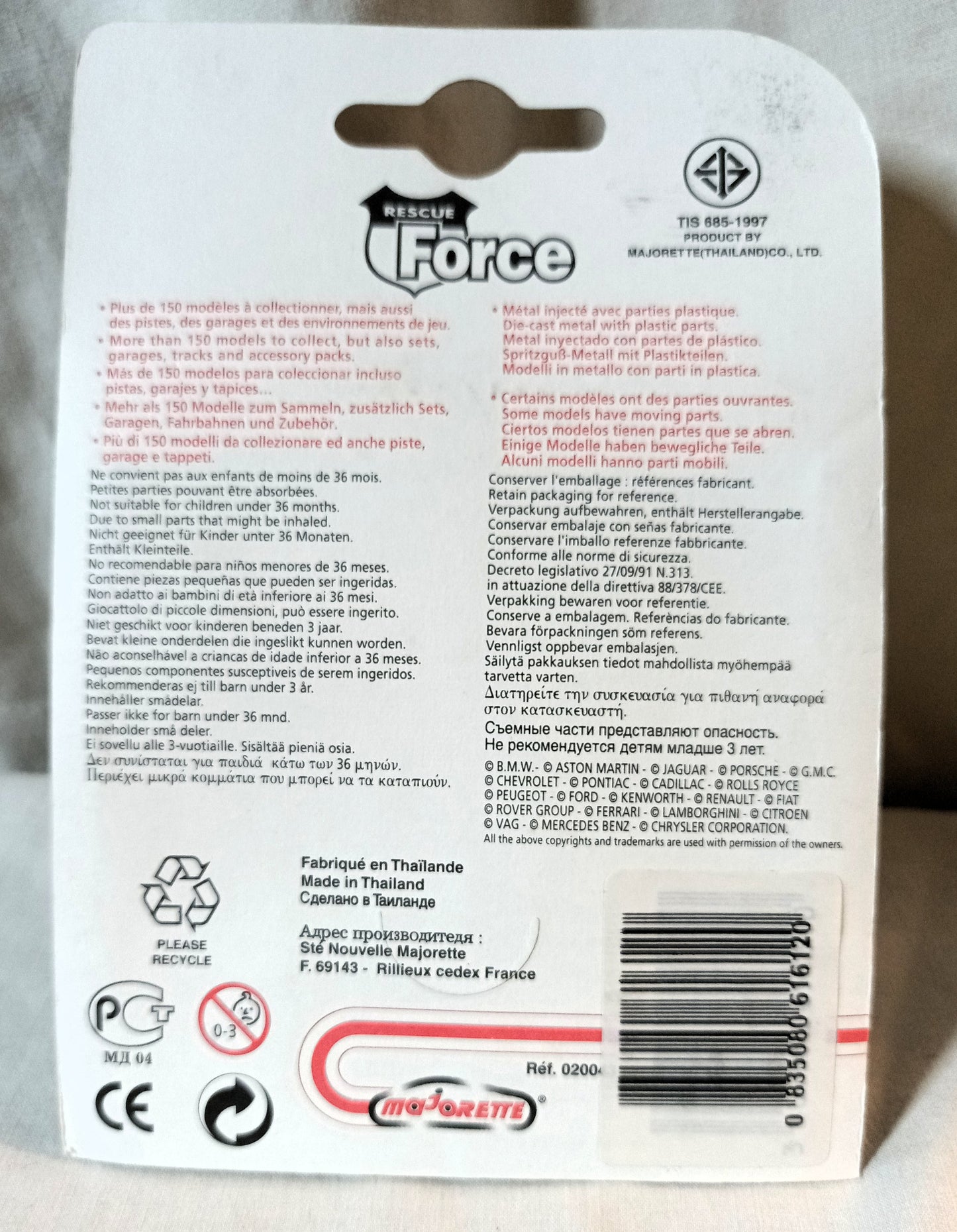 Majorette 257 Rescue Force Polizei BMW 325i Vintage Diecast Police Car 1999 - TulipStuff