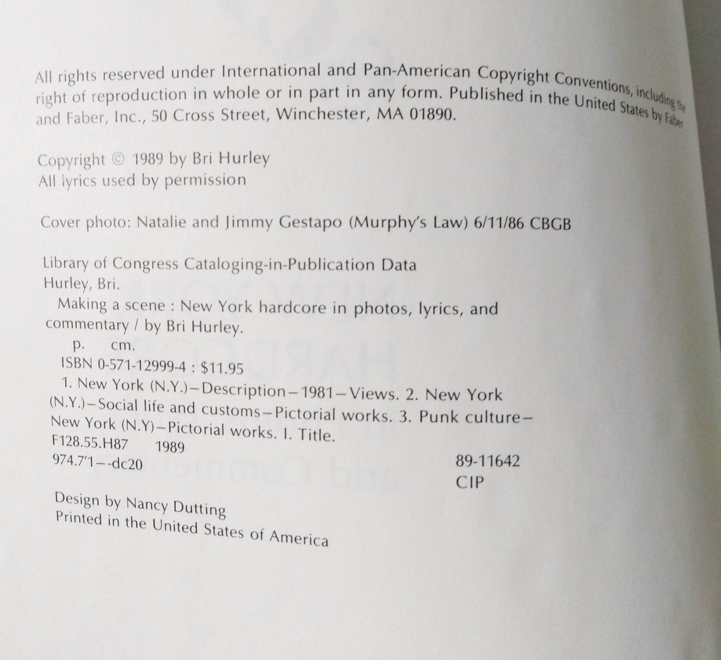 Making A Scene New York Hardcore In Photo Lyrics Commentary 1989 - TulipStuff