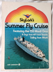 Carnival Cruises TSS Mardi Gras 1974 Air Sea Brochure Skylark Air Canada - TulipStuff