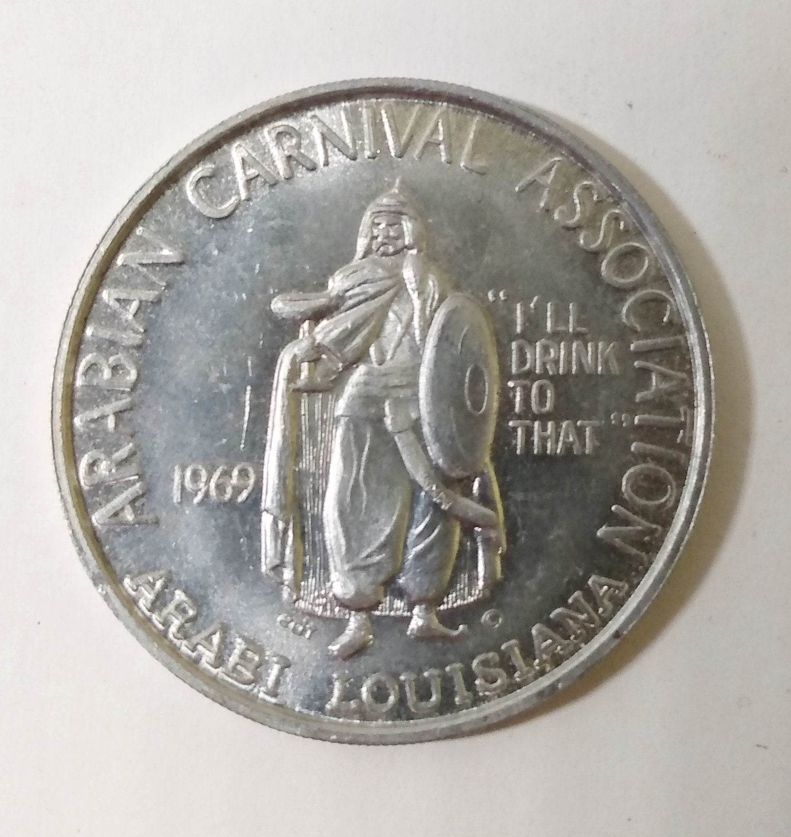 Mardi Gras 1975 Arabian Carnival Association Circus-Daze Doubloon Coin - TulipStuff