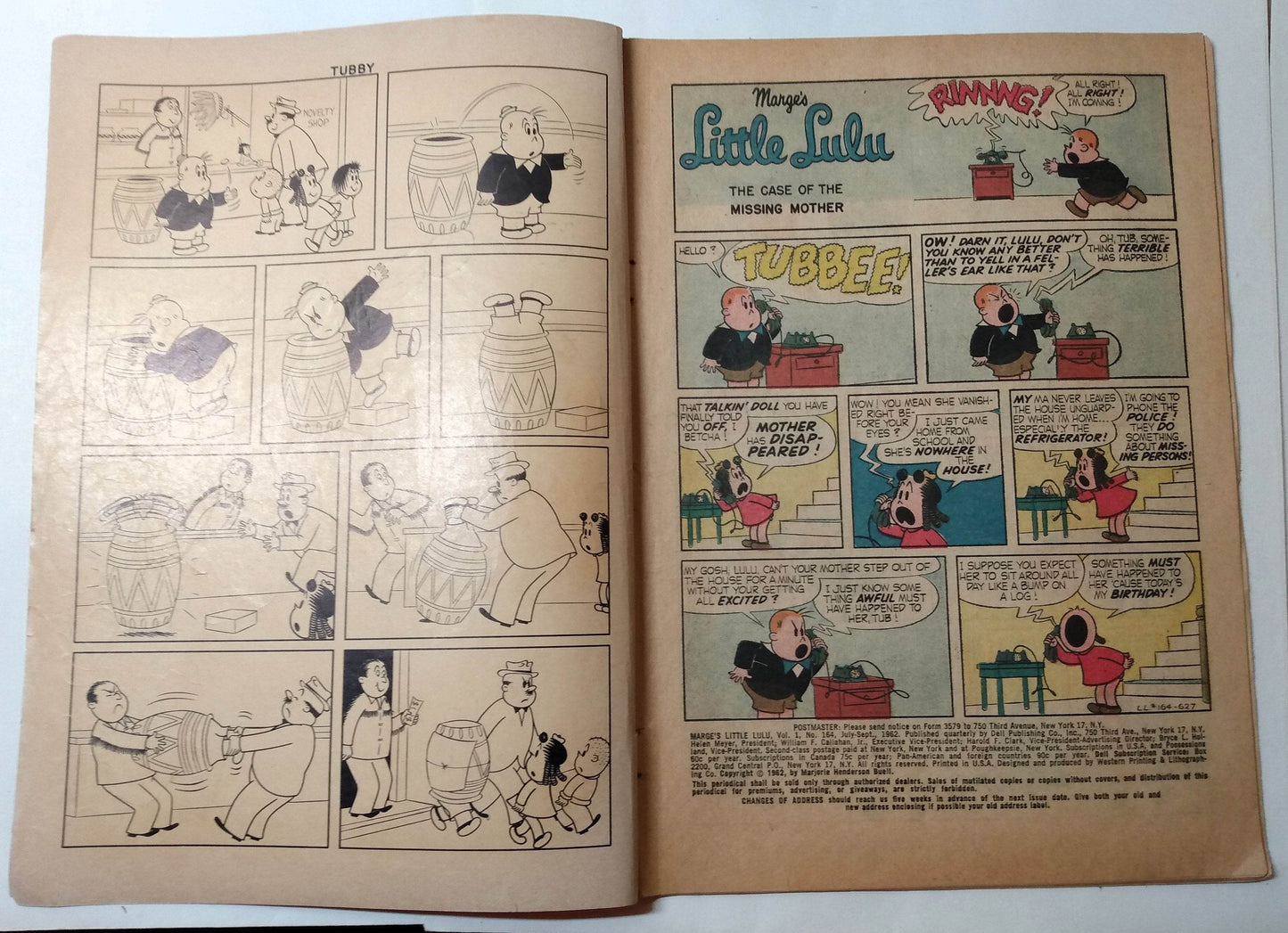 Marge's Little Lulu Issue #164 Comic Book Dell July-Sept 1962 - TulipStuff