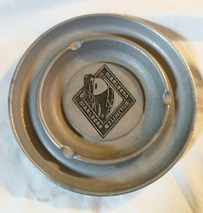 Marlboro Unlimited Locomotive Train Logo Pewter Ashtray 1990's - TulipStuff
